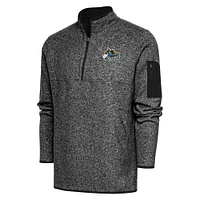 Men's Antigua Heather Quad Cities River Bandits Fortune Quarter-Zip Pullover Jacket