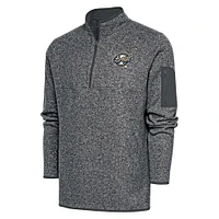 Men's Antigua  Heather Charcoal Rancho Cucamonga Quakes Fortune Quarter-Zip Pullover Jacket