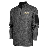 Men's Antigua Heather Salt Lake Bees Fortune Quarter-Zip Pullover Jacket