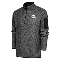 Men's Antigua Heather San Jose Giants Fortune Quarter-Zip Pullover Jacket