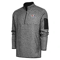 Men's Antigua Heather Somerset Patriots Fortune Quarter-Zip Pullover Jacket