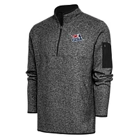 Men's Antigua Heather Somerset Patriots Fortune Quarter-Zip Pullover Jacket