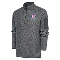 Men's Antigua  Heather Charcoal Spokane Indians Fortune Quarter-Zip Pullover Jacket