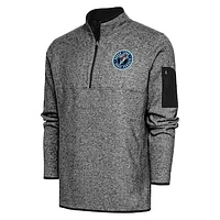 Men's Antigua Heather Sugar Land Space Cowboys Fortune Quarter-Zip Pullover Jacket