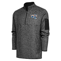 Men's Antigua Heather Syracuse Mets Fortune Quarter-Zip Pullover Jacket