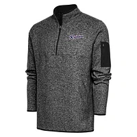 Men's Antigua Heather Tacoma Rainiers Fortune Quarter-Zip Pullover Jacket