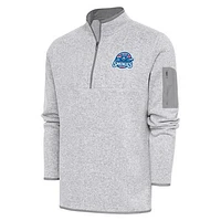 Men's Antigua Heather Tennessee Smokies Fortune Quarter-Zip Pullover Jacket