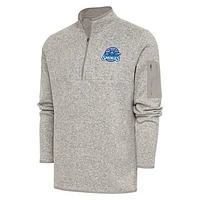 Men's Antigua  Oatmeal Tennessee Smokies Fortune Quarter-Zip Pullover Jacket