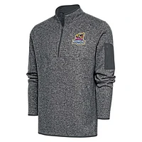 Men's Antigua  Heather Charcoal Toledo Mud Hens Fortune Quarter-Zip Pullover Jacket