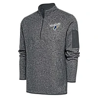 Men's Antigua  Heather Charcoal Tri-City Dust Devils Fortune Quarter-Zip Pullover Jacket