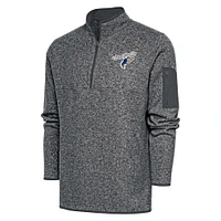 Men's Antigua  Heather Charcoal Tri-City Dust Devils Fortune Quarter-Zip Pullover Jacket