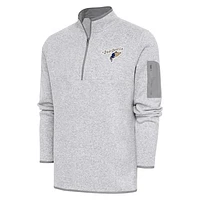 Men's Antigua Heather Tri-City Dust Devils Fortune Quarter-Zip Pullover Jacket