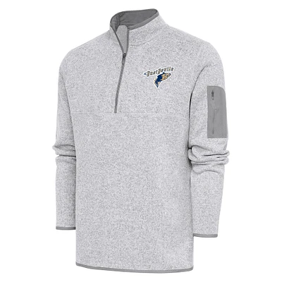 Men's Antigua Heather Tri-City Dust Devils Fortune Quarter-Zip Pullover Jacket