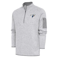 Men's Antigua Heather Tri-City Dust Devils Fortune Quarter-Zip Pullover Jacket