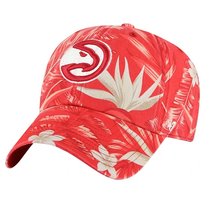 Men's '47 Red Atlanta Hawks Tropicalia Floral Clean Up Adjustable Hat