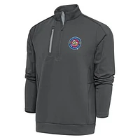Men's Antigua  Pewter Amarillo Sod Poodles Generation Quarter-Zip Pullover Top