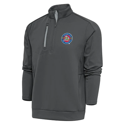 Men's Antigua  Pewter Amarillo Sod Poodles Generation Quarter-Zip Pullover Top