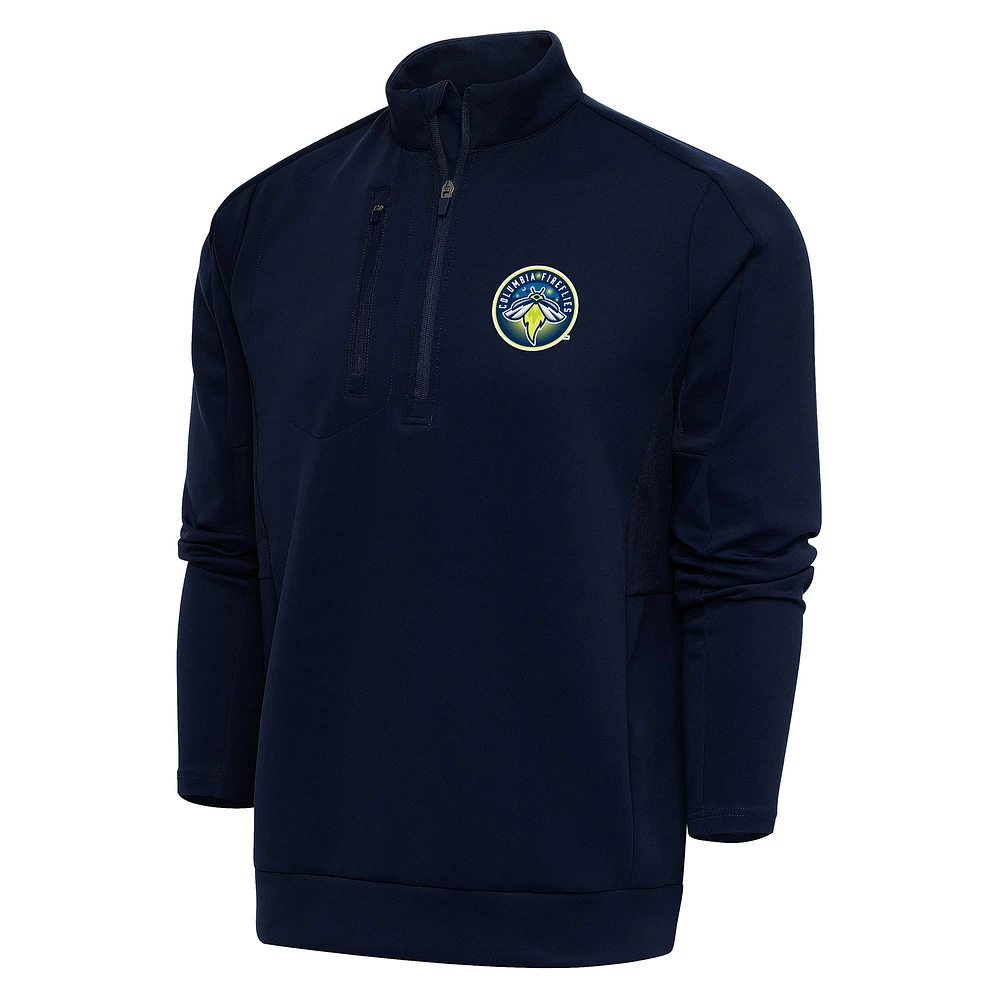 Men's Antigua Navy Columbia Fireflies Generation Quarter-Zip Pullover Top