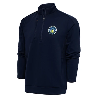 Men's Antigua  Navy Columbia Fireflies Generation Quarter-Zip Pullover Top