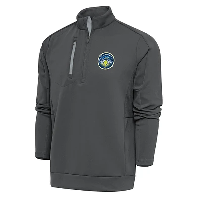 Men's Antigua  Pewter Columbia Fireflies Generation Quarter-Zip Pullover Top