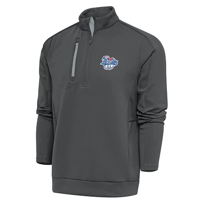 Men's Antigua  Pewter Corpus Christi Hooks Generation Quarter-Zip Pullover Top