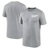 Men's Nike  Heather Gray Los Angeles Dodgers Authentic Collection Early Work Tri-Blend Performance T-Shirt