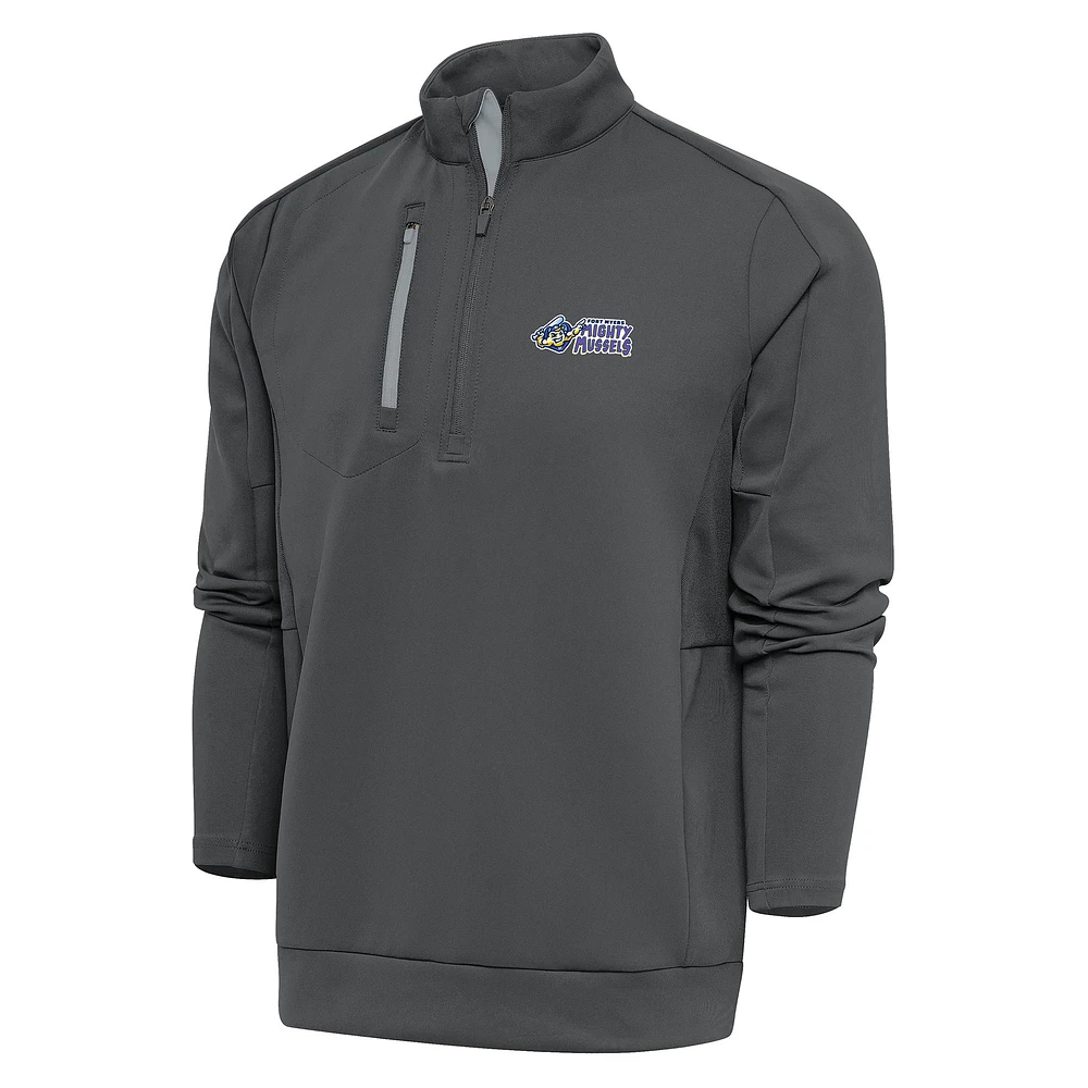 Men's Antigua Pewter Fort Myers Mighty Mussels Generation Quarter-Zip Pullover Top