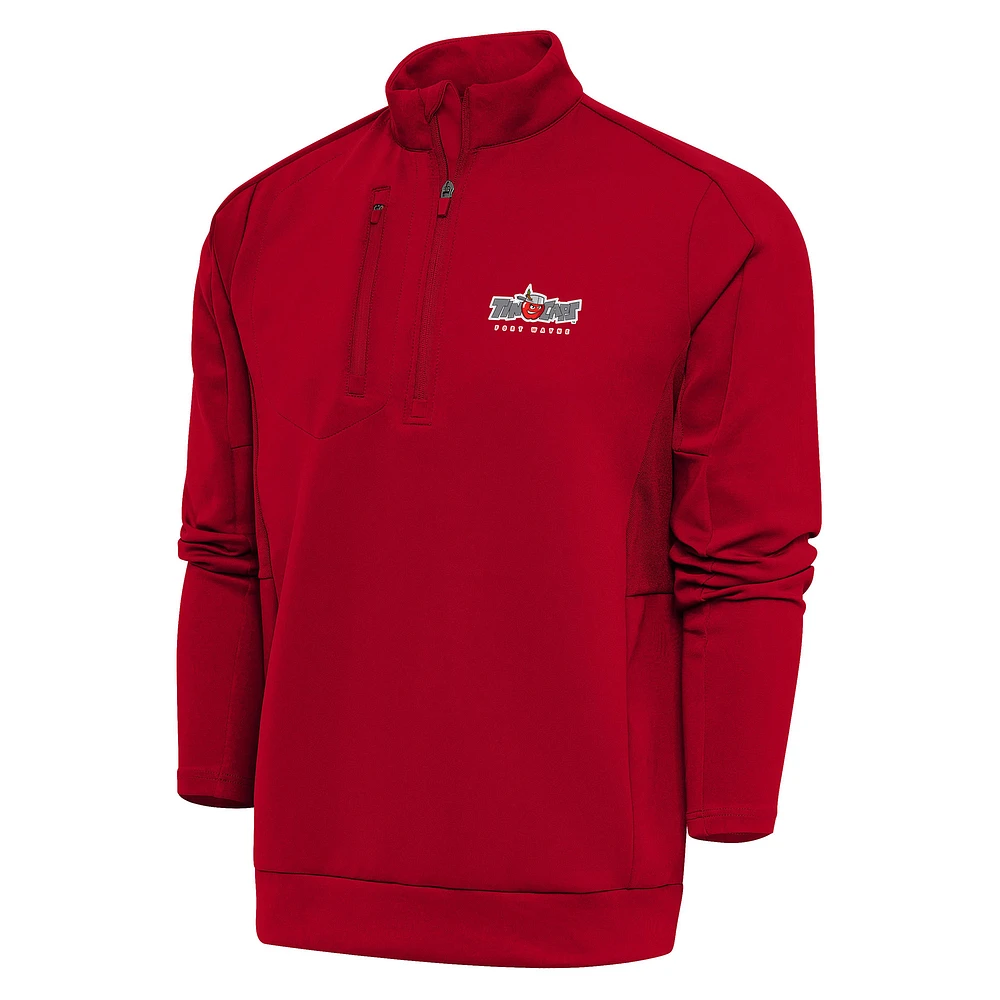 Men's Antigua Red Fort Wayne TinCaps Generation Quarter-Zip Pullover Top