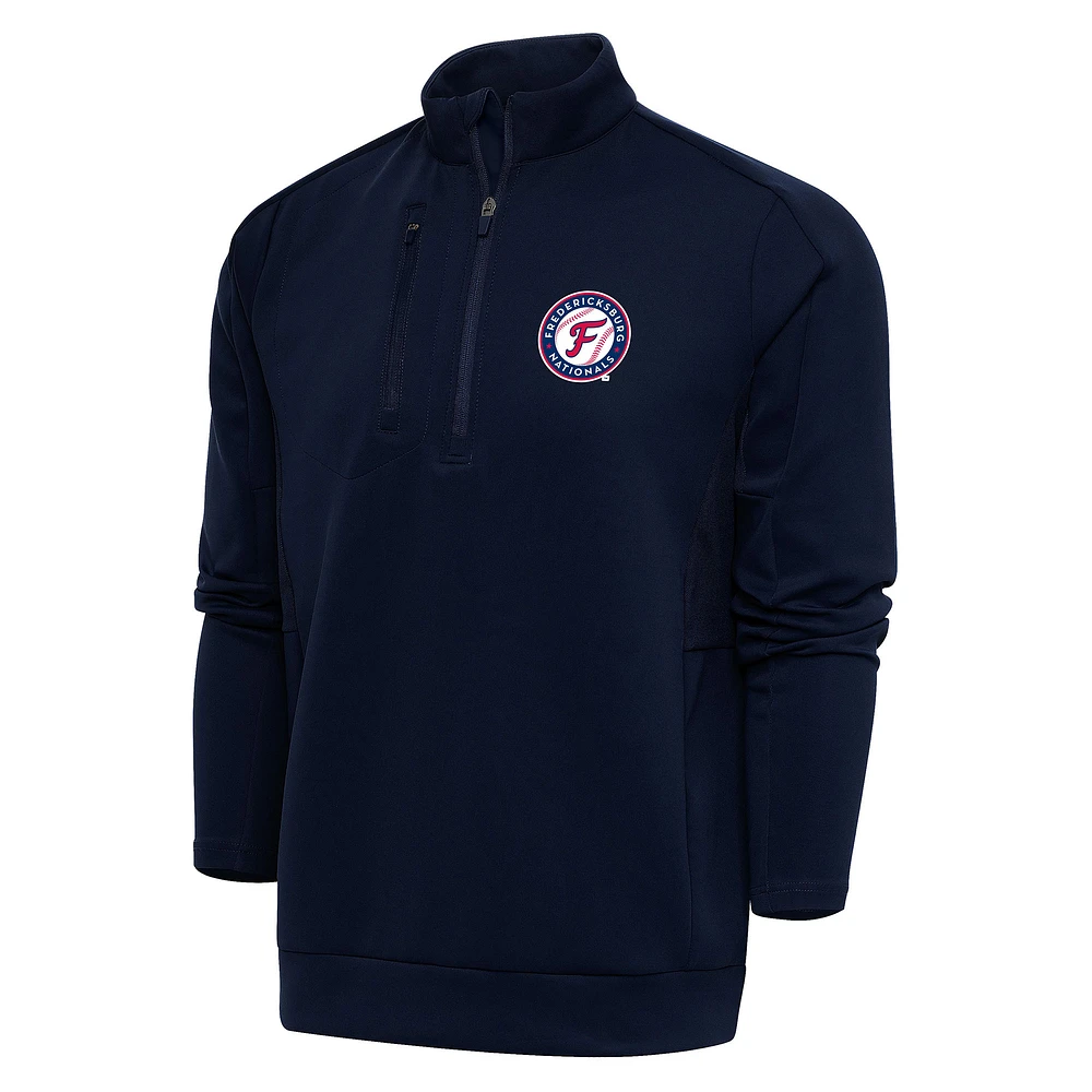 Men's Antigua Navy Fredericksburg Nationals Generation Quarter-Zip Pullover Top