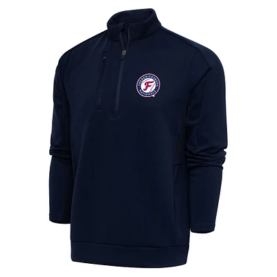Men's Antigua  Navy Fredericksburg Nationals Generation Quarter-Zip Pullover Top