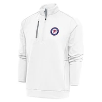 Men's Antigua  White Fredericksburg Nationals Generation Quarter-Zip Pullover Top