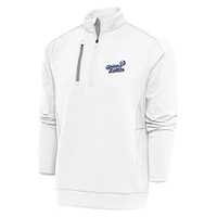 Men's Antigua  White Kannapolis Cannon Ballers Generation Quarter-Zip Pullover Top