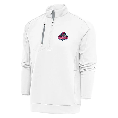 Men's Antigua  White Memphis Redbirds Generation Quarter-Zip Pullover Top