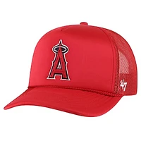 Men's '47 Red Los Angeles Angels Foamo Trucker Snapback Hat