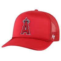 Men's '47 Red Los Angeles Angels Foamo Trucker Snapback Hat