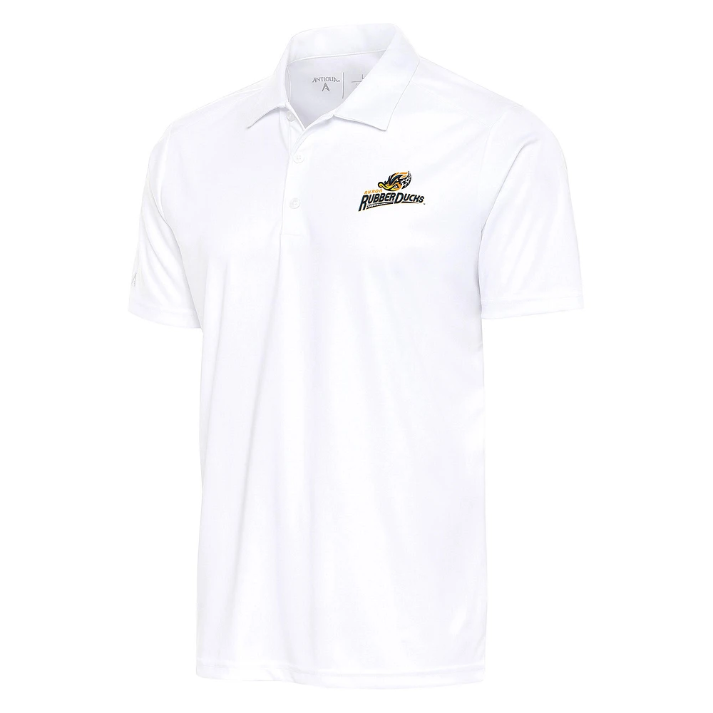 Men's Antigua White Akron RubberDucks Tribute Polo