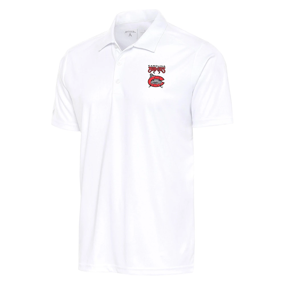Men's Antigua White Carolina Mudcats Tribute Polo