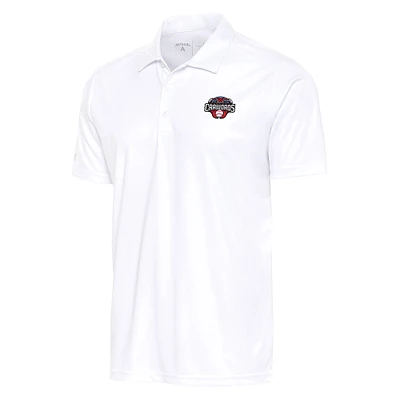 Men's Antigua  White Hickory Crawdads Tribute Polo