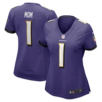 Women's Nike Number 1 Mom Purple Baltimore Ravens Game Jersey