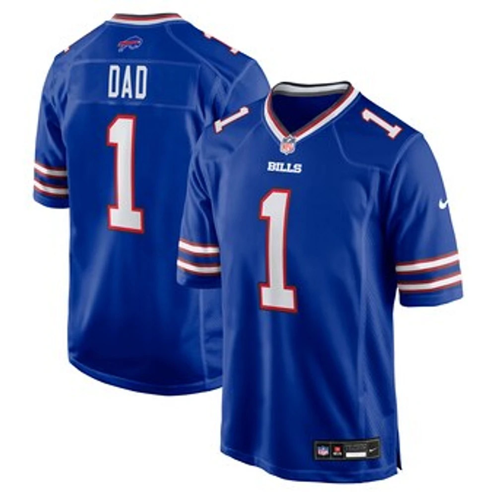 Men's Nike Number 1 Dad Royal Buffalo Bills Game Jersey