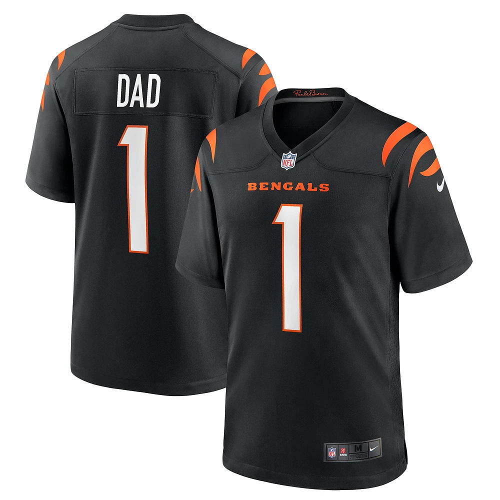 Men's Nike Number 1 Dad Black Cincinnati Bengals Game Jersey