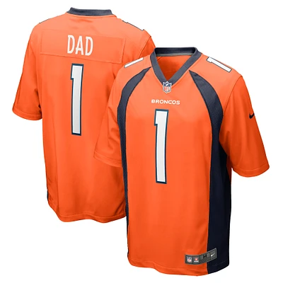 Men's Nike Number 1 Dad Orange Denver Broncos Game Jersey