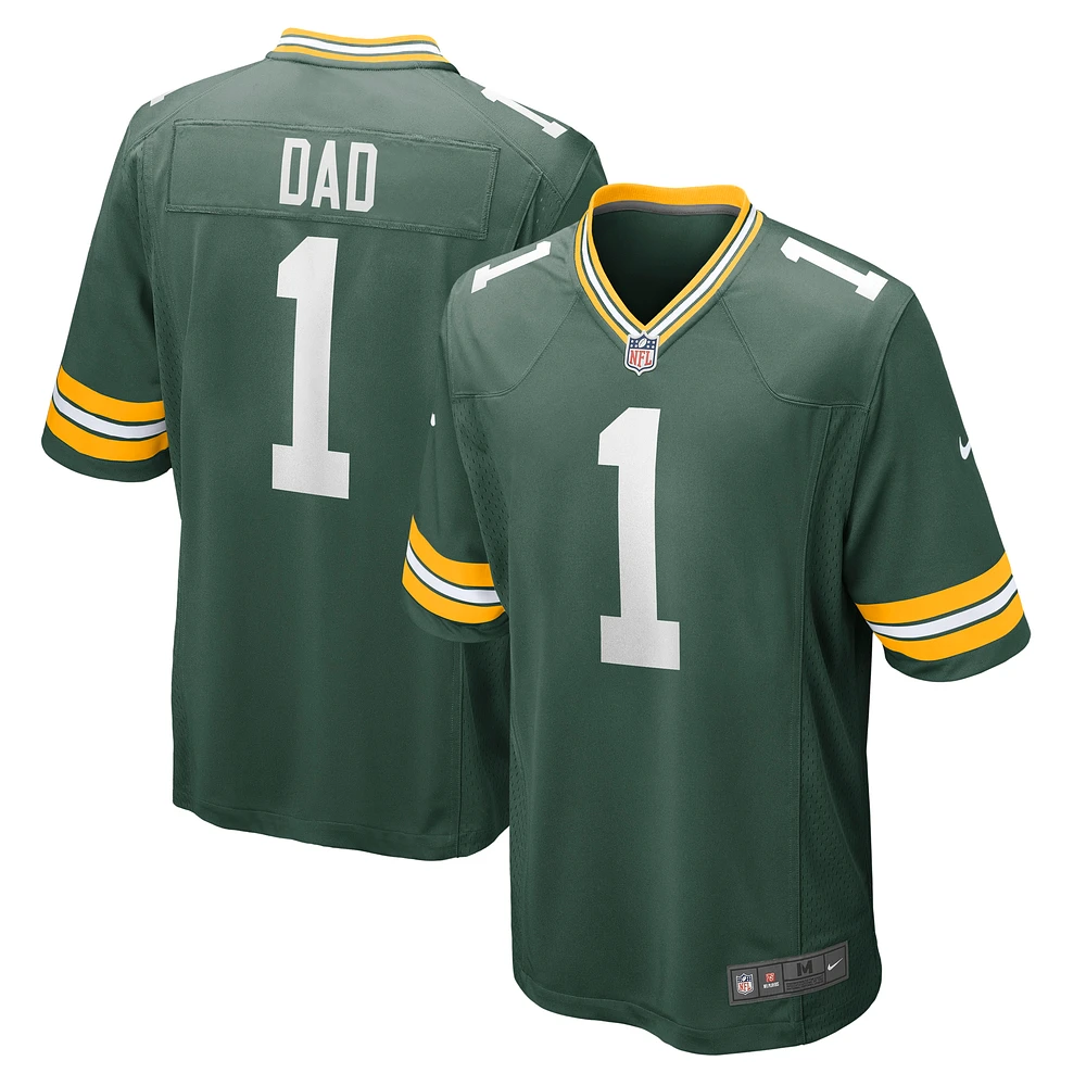 Men's Nike Number 1 Dad Green Bay Packers Game Jersey