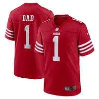 Men's Nike Number 1 Dad Scarlet San Francisco 49ers Game Jersey