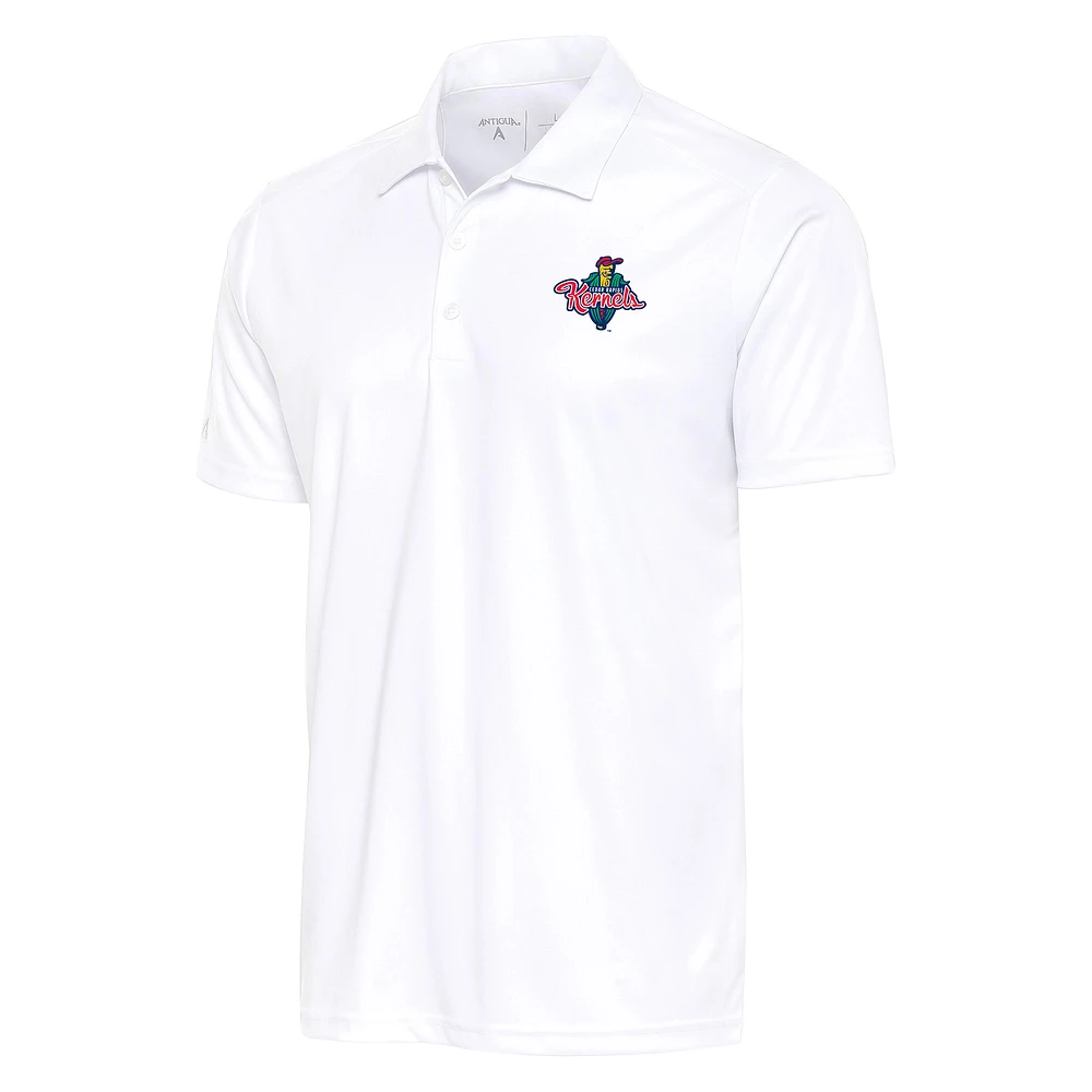 Men's Antigua White Cedar Rapids Kernels Big & Tall Tribute Polo