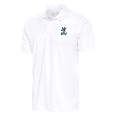 Men's Antigua  White Jupiter Hammerheads Big & Tall Tribute Polo