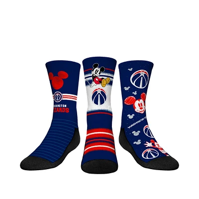 Youth Rock Em Socks Mickey Mouse Navy Washington Wizards Three-Pack Disney Crew Socks Set