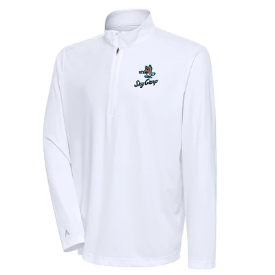Men's Antigua  White Beloit Sky Carp Tribute Quarter-Zip Pullover Top