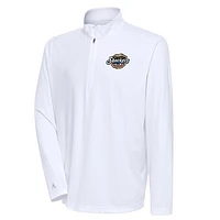 Men's Antigua  White Biloxi Shuckers Tribute Quarter-Zip Pullover Top