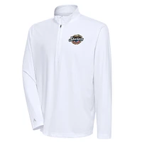 Men's Antigua  White Biloxi Shuckers Tribute Quarter-Zip Pullover Top